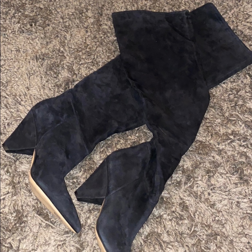 Black Suede Marc Fisher Knee High Boots